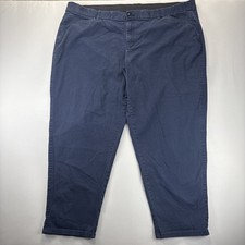 Lane Bryant Women's Pants Size 26 Navy High Rise Straight Leg Front Button