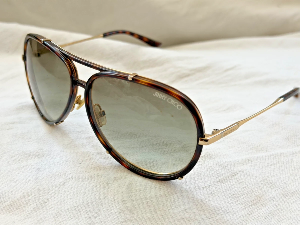 JIMMY CHOO Didi/S Sunglasses AVIATOR FRAMES Gold w/Brown ‼️LOTS OF SCRATCHES‼️ Jimmy Choo Gold Aviator Sunglasses for Women | eBay main image 3