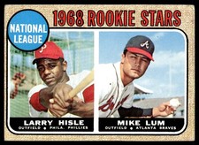 1968 Topps Baseball Card Larry Hisle Mike Lum RC Rookie Stars #579 VG. rookie card picture