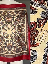 Classic Vintage Liberty of London Silk Scarf Paisley 23 In Sq Excellent Cond