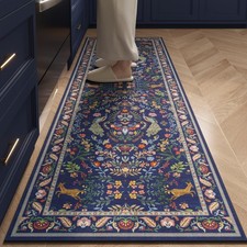 Runner Rug Washable Kitchen Runner 2'x 6'Runner Rug Floral Non-Slip for Entryway