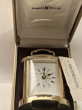 HOWARD MILLER QUARTZ GOLD DESK SHELF DISPLAY MANTEL ALARM CLOCK MODEL NO.612-227