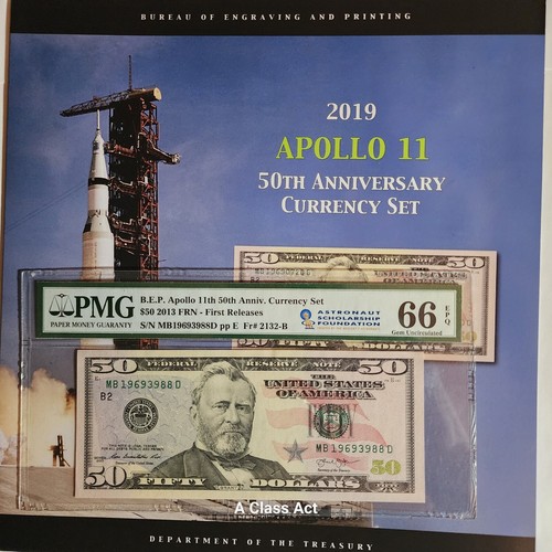 2019 Apollo 11 50th Anv Currency Set PMG 66 EPQ PMG ERROR read description T8742