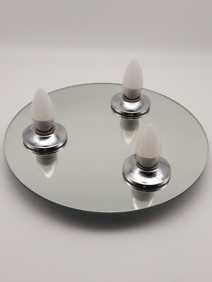 Eglo Silver Pop Art Space Age Mirror Ceiling Light Retro 32cm