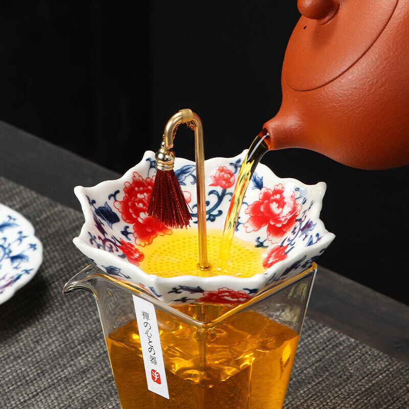 Filter Net &Amp; Holder Chinese Tea Accessories Ceramic Tea Strainer Umbrella Design