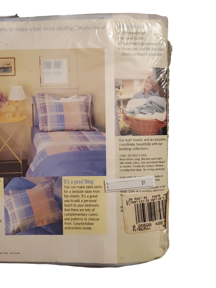 Sábana plana completa vintage de 200 hilos Martha Stewart Everyday Foto 4 de 4