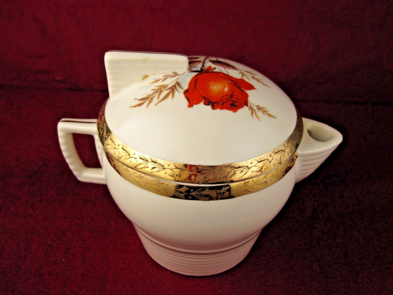 Vintage TRIUMPH AMERICAN LIMOGES Creamer Coffee/Tea Vermillion Rose 22K