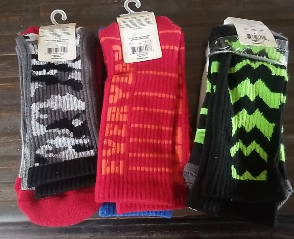 LOTE DE 3 ~ 2 pares de meias masculinas Faded Glory ~ Total de 6 PARES DE TAMANHO GRANDE - Imagem 2 de 4