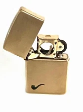 Zippo Windproof Brushed Brass Pipe Lighter with Pipe Insert, 204BPipe New In Box
