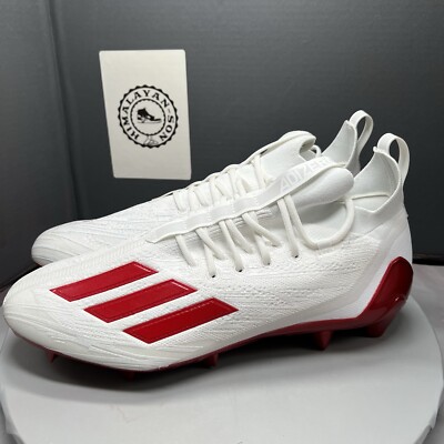 Adidas Adizero Primeknit Football Cleats White Maroon HP8740 Men Sz 13.5 NEW