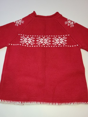 Hanna Andersson Fair Isle Sweater size 100 (4) red Christmas holiday - Picture 3 of 3