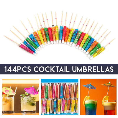 144 Stück gemischte Papier Cocktail Regenschirme für Hochzeit Geburtstag Party Getränk Deko