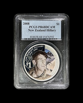 NEW ZEALAND. 2008, 1 Dollar, Silver - PCGS PR68 - Sir Edmund