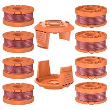 Línea de carrete de cuerda de repuesto para WORX WA0010 8 piezas + tapa de 2 piezas para recortadora/bordeadora