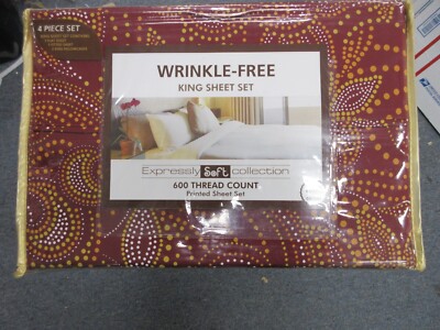 JCPenny EXPRESSLY SOFT COLLECTION KING SHEET SET 600 CT 100% COTTON RETAL 259.00