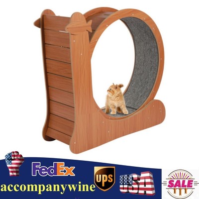Cat Exercise Wheel Kitten Running Wheel Climbing Tree Indoor Treadmill Pet Toy!