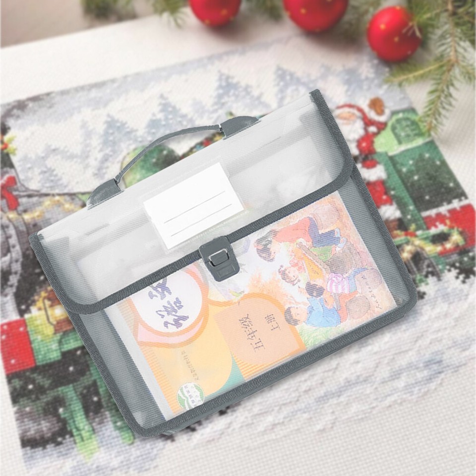 Cross Stitch Art Portfolio Bag Waterproof Storage Folder for Poster
