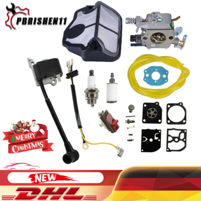 Für Husqvarna 136 137 141 142 36 41 Zündspule Vergaser Zündkerze Luftfilter Kit