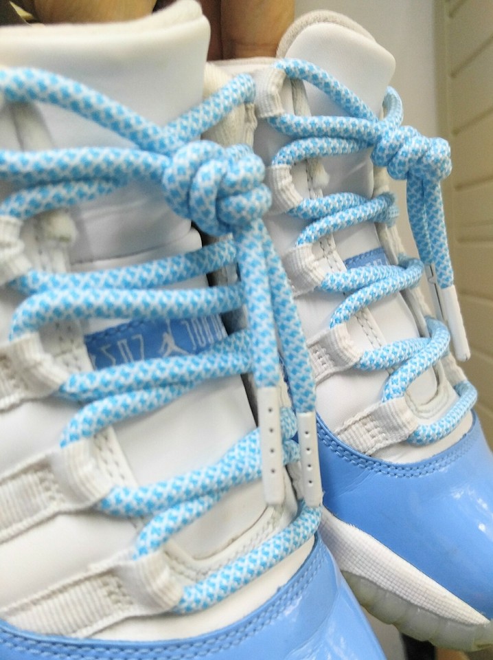Rope Laces for Air Jordan AJ XI 11 Low Snakeskin UNC Navy Blue Pink ...