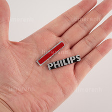 4PCS Aluminum logo PHILIPS badge replacement piece 40mm X 8mm