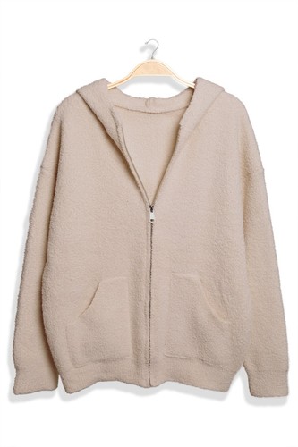 Sudadera con capucha ComfyLuxe color liso con cremallera - Imagen 6 de 21