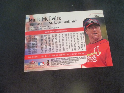 Mark McGwire 2000 Fleer Impact #150 - Imagen 2 de 2