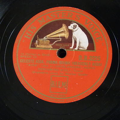 78rpm 12'' BENIAMINO GIGLI celeste aida / o soave fanciulla