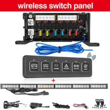 4 Gang Switch Panel Auxiliary ATV UTV Boat Marine + 37" LED Rear Chase Light Bar