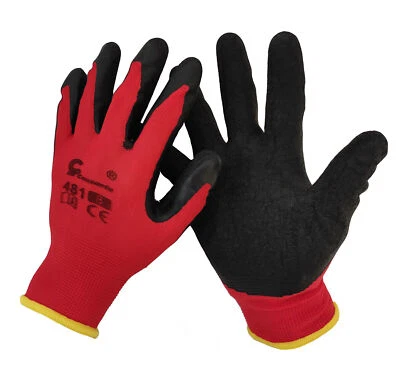 CONSORTE Arbeitshandschuhe 12 PAAR Montagehandschuhe Handschuhe Garten Latex PU Gr.7-11
