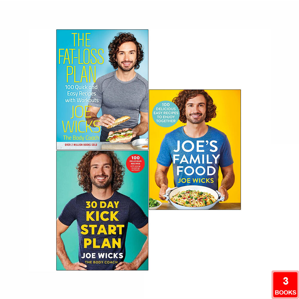 Joe Wicks 3 Books Collection Set Fat-Loss Plan, 30 Day Kick, Joe's Family Food