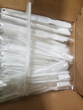  45 UNITS TRAVEL SIZE 6" WHITE SINGLE USE TOOTHBRUSHES WRAPPED PETS/CHARITY