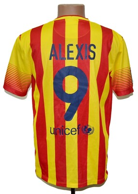 BARCELONA 2013/2014 AWAY FOOTBALL SHIRT NIKE SIZE M ADULT #9