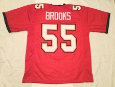 UNSIGNED CUSTOM Sewn Stitched Derrick Brooks Red Jersey - M, L, XL, 2XL