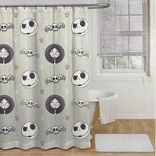 Disney The Nightmare Before Christmas Shower Curtain 72 x72 Halloween Jack Sal