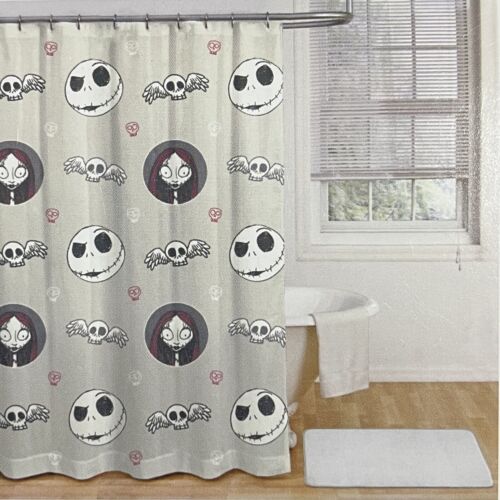 Disney The Nightmare Before Christmas Shower Curtain 72”x72” Halloween Jack Sal