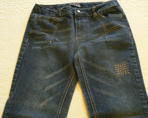 Girls One Step Up jeans sz.14 adj.waist embroidered designs,zip pocket EXC COND! - Picture 3 of 8