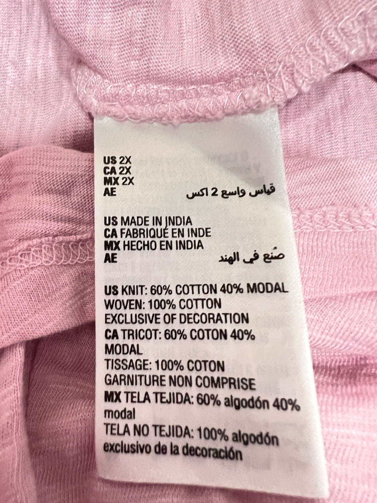 Style & Co Womens TOP 2X Boho Pink Eyelet Tassled Cotton Comfort Peasant Floral