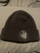 Black Skull Beanie Hat Skater Punker Heavy Metal Warm Bone Head Skully One Size