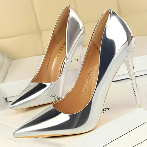 Scarpe donna decolte vernice pelle tacco alto a punta stiletto sexy matrimonio - Foto 2 di 45