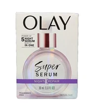 Olay Super Serum Night Repair Face Serum - Fragrance Free - 1.0 fl oz NEW IN BOX