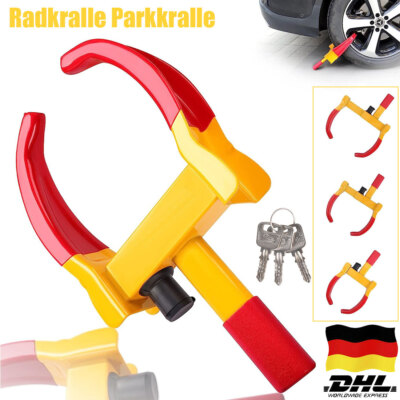 Radkralle Parkkralle Wegfahrsperre Wohnwagen Anhänger Diebstahlsicherung Auto