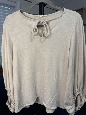 Cream Colored Shirt With Balloon Sleeves