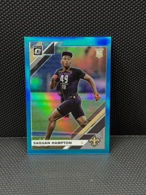 2019 Panini Donruss Optic Saquan Hampton /299 Aqua Prizm RC #138 Saints
