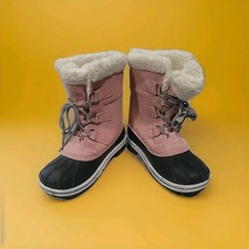 Cat Jack Pink Girls Lace-Up Winter Boots Thermolite, Size 5 Thermal Rating -10F