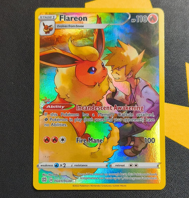 Pokemon TCG Flareon Full Art Ultra Rare TG01/TG30 Brilliant Stars Holo ENG