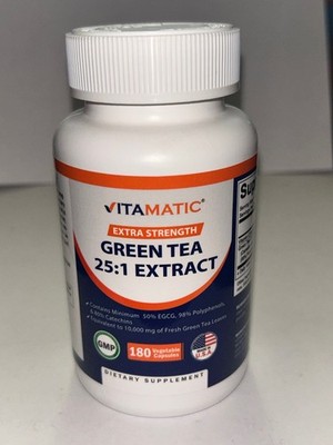 VitaMatic Green Tea Extract 25:1 Extra Strength 180 capsules NEW  03/2027