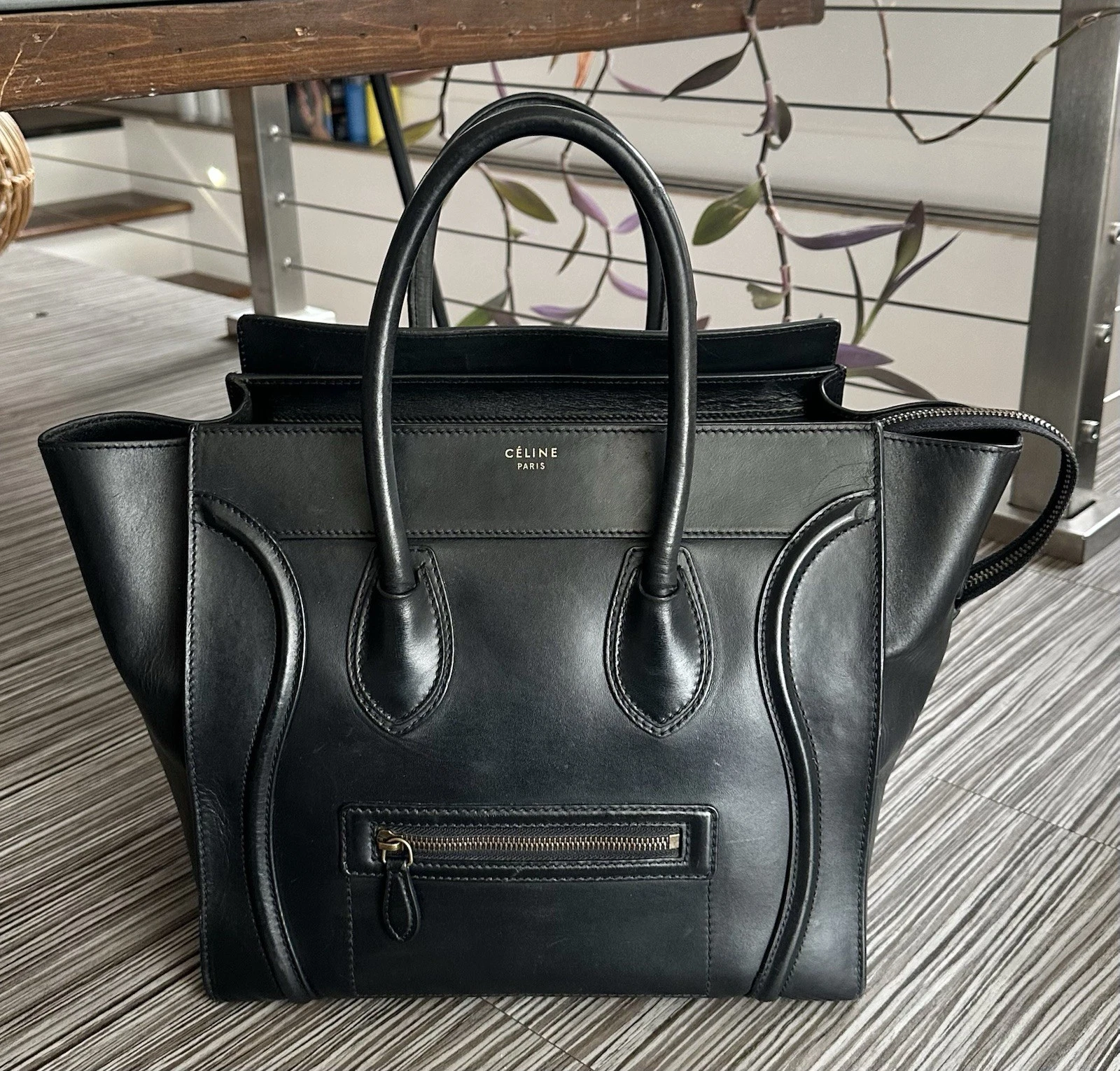 Celine — CELINE Luggage Mini Shopper Black Leather Luxury Bag