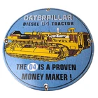 Vintage Caterpillar Sign - Diesel Trucks Service Gas Pump Porcelain Sign