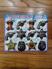 VINTAGE LONE RANGER TIN LITHO NOVELTY DIME STORE BADGE SET JAPAN WESTERN COWBOY