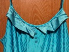 Lady Cameo Intimate Camisole L Teal Zigzag Stretch Ruffle Adjustable Straps — photo 3